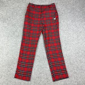 Disney x Forever 21 Pants Womens S Red Tartan Plaid Crop Trouser Mickey Mouse